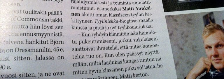 Tyyliniekka Me Naiset -lehdessä