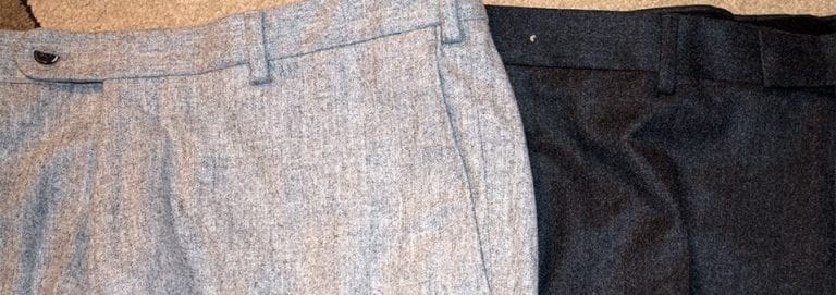 Harmaat flanellihousut