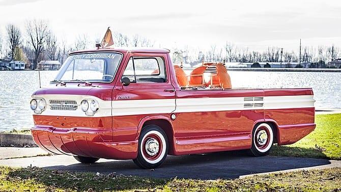 Upeasti entisöity amfibio-auto yli viidenkymmenen vuoden takaa – Chevrolet Corphibian 1961