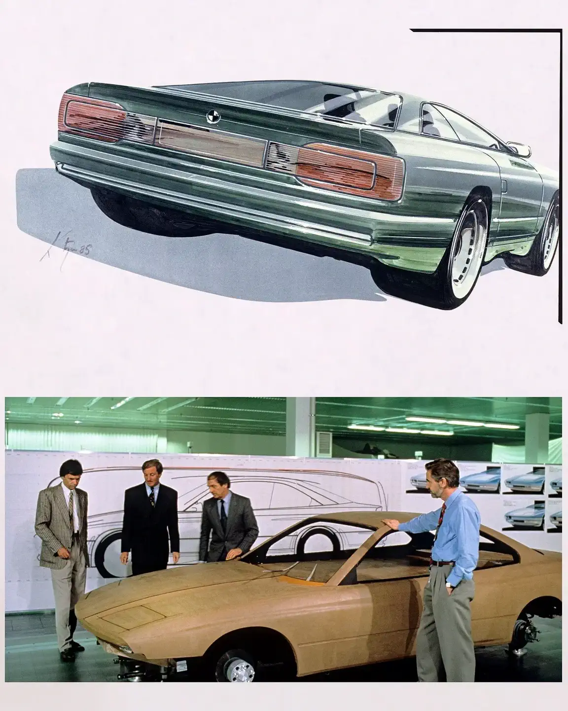 BMW E31:n muotoiluluonnostelma ja savimalli