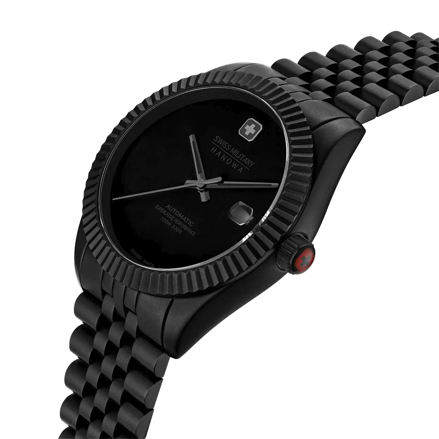 Swiss Military Hanowa Dark Night -tuotekuva etuviistosta.