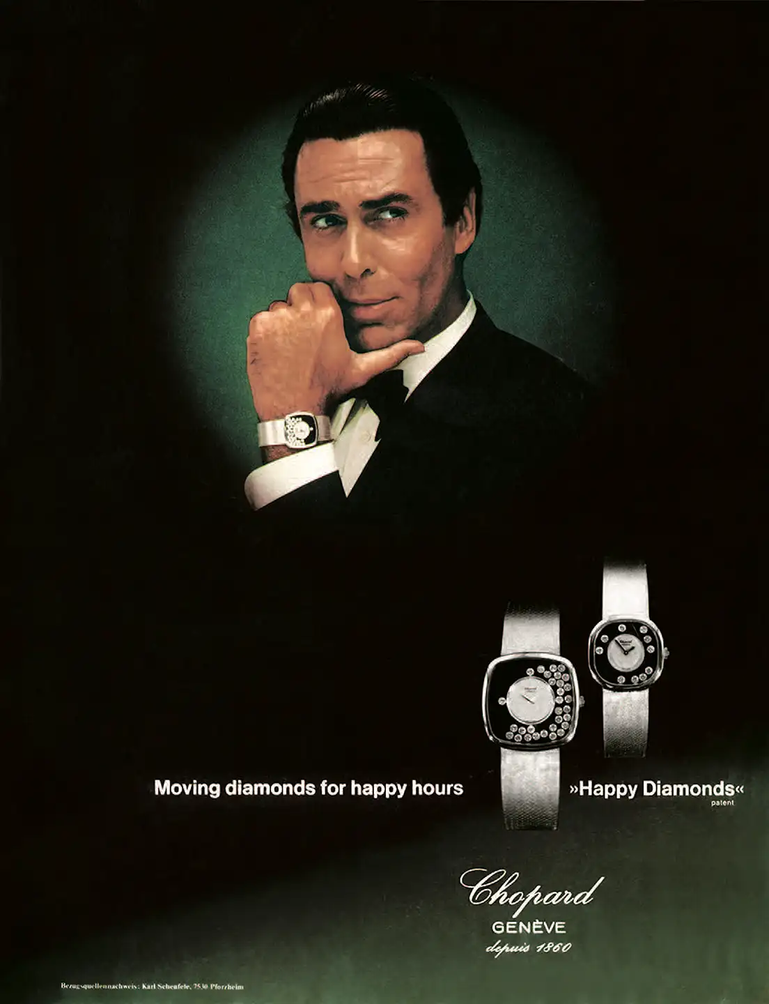 Chopard Happy Diamonds -mainos 1970-luvulta.