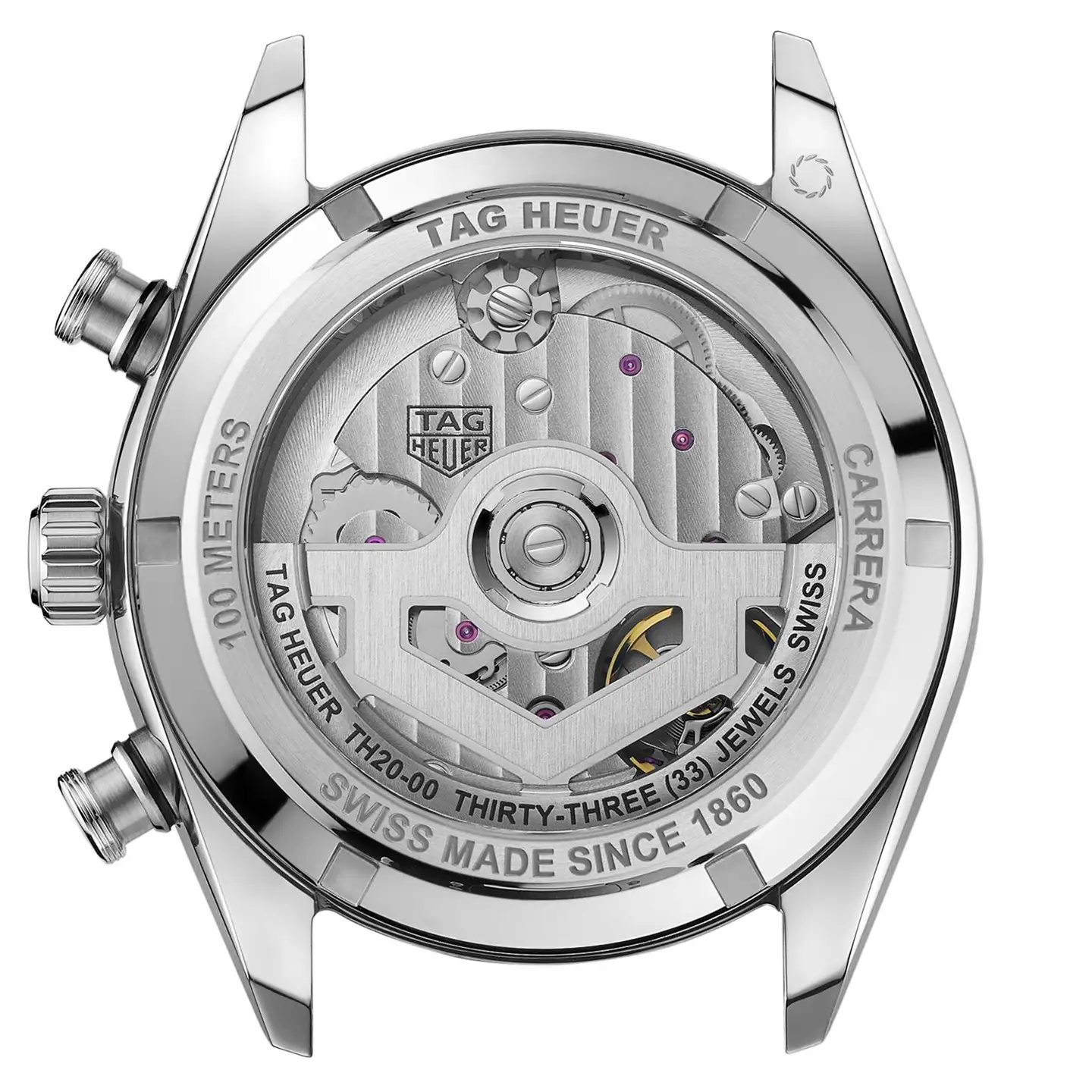 TAG Heuer Carrera Chronograph Sportin koneistonäkymä.