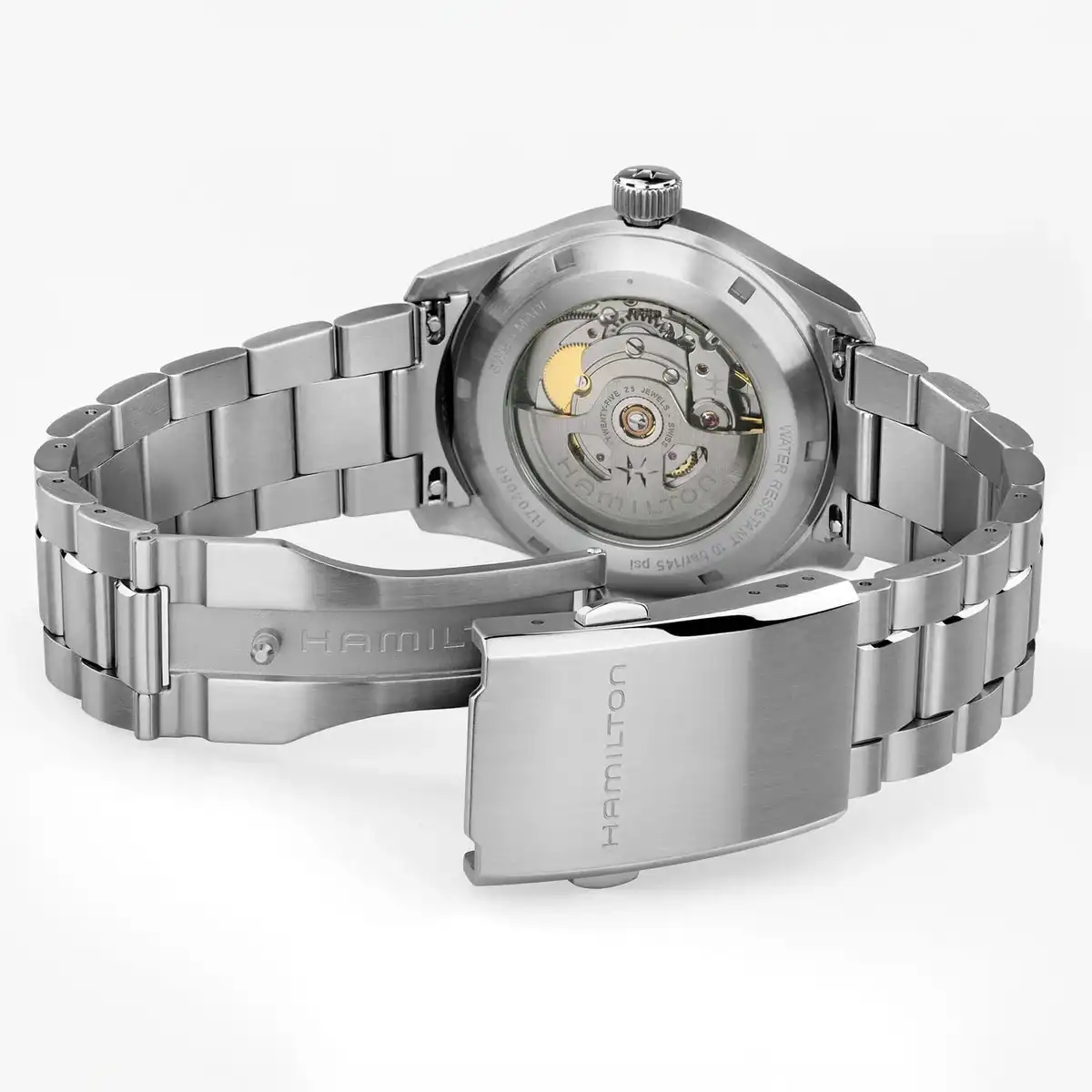 Hamilton Khaki FIeld Murph 38 teräsrannekkeella.