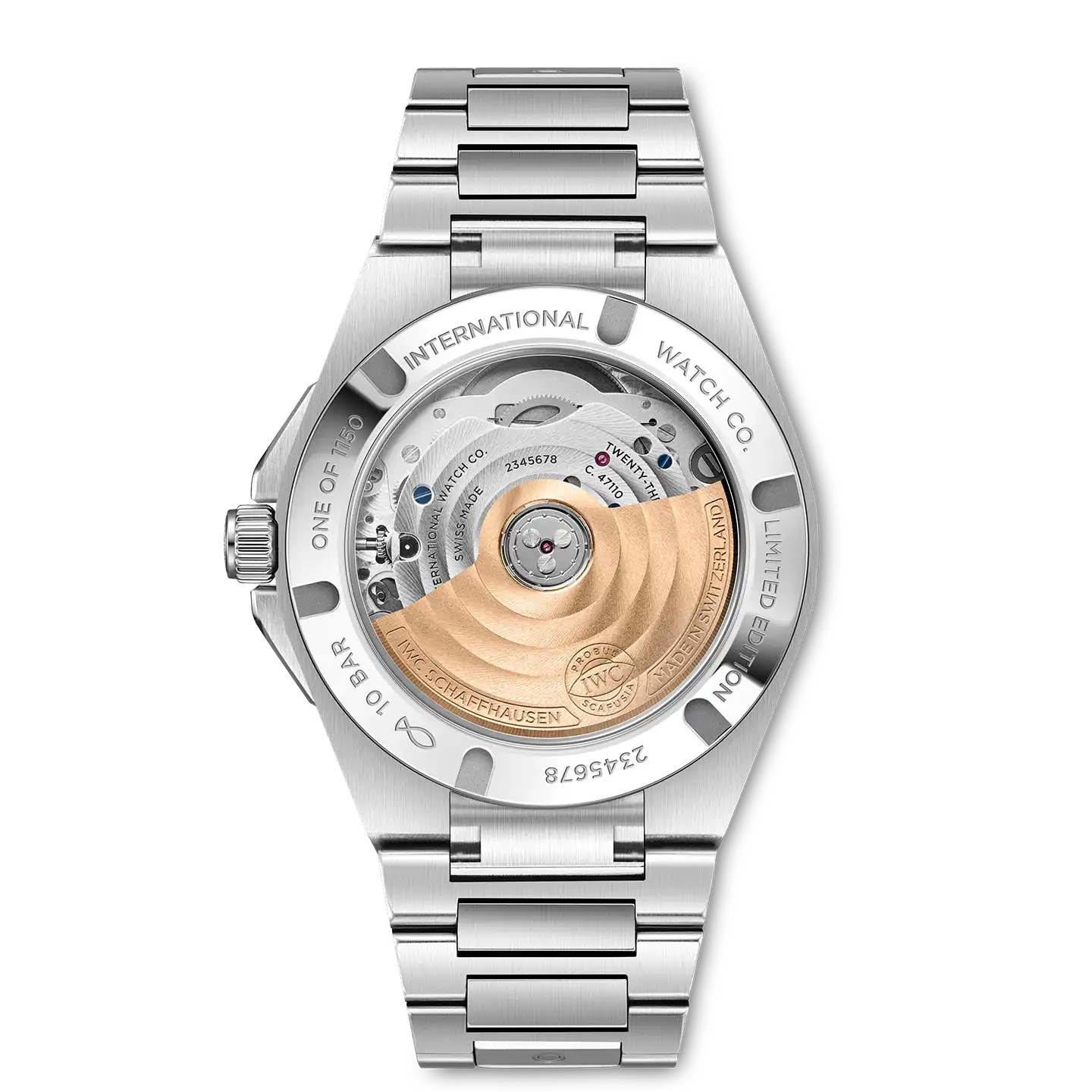 IWC Ingenieur Automatic 35 50th Anniversary -kellomallin koneistonäkymä.