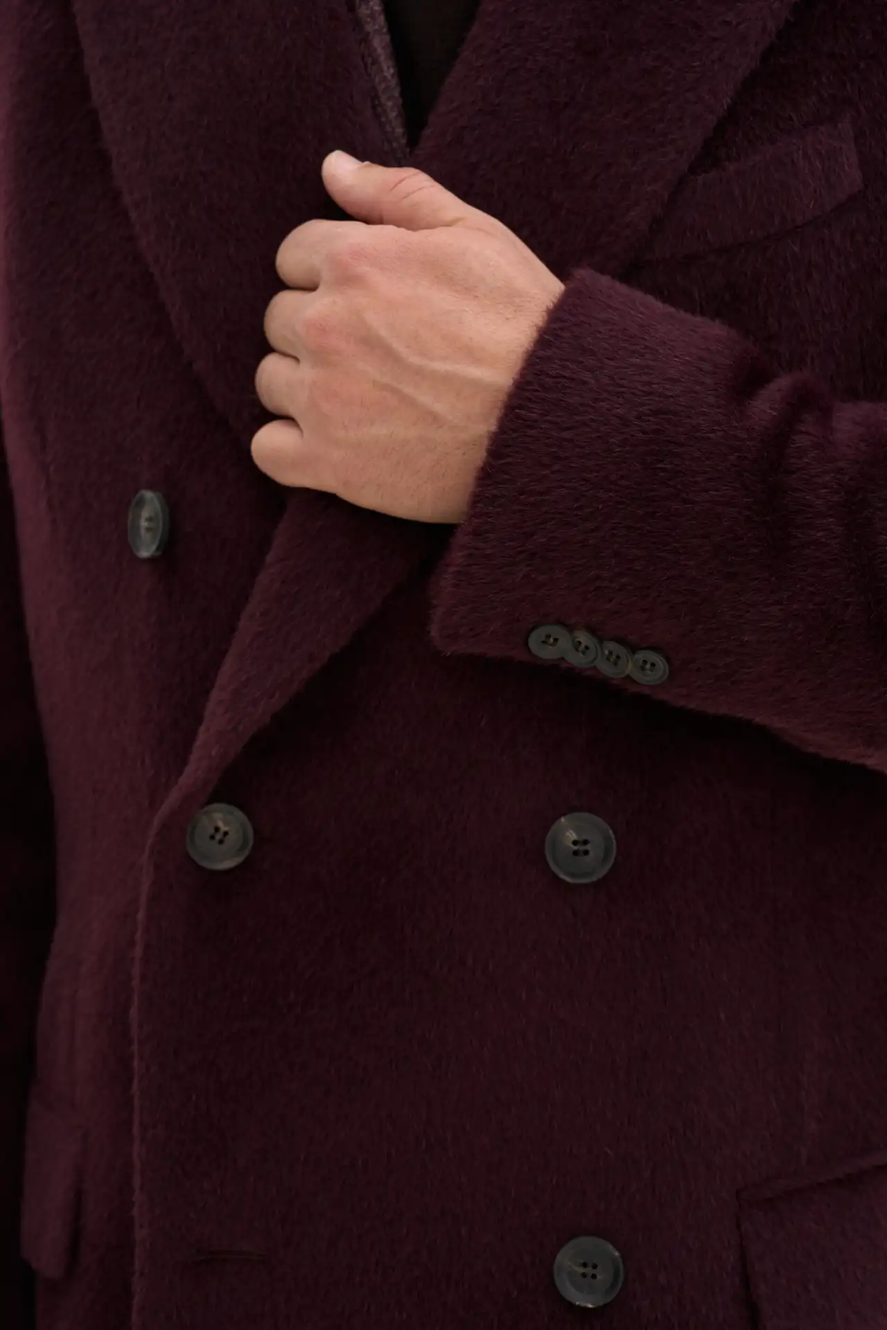 Oscar Jacobson Sicily Double Breasted Coat Purple