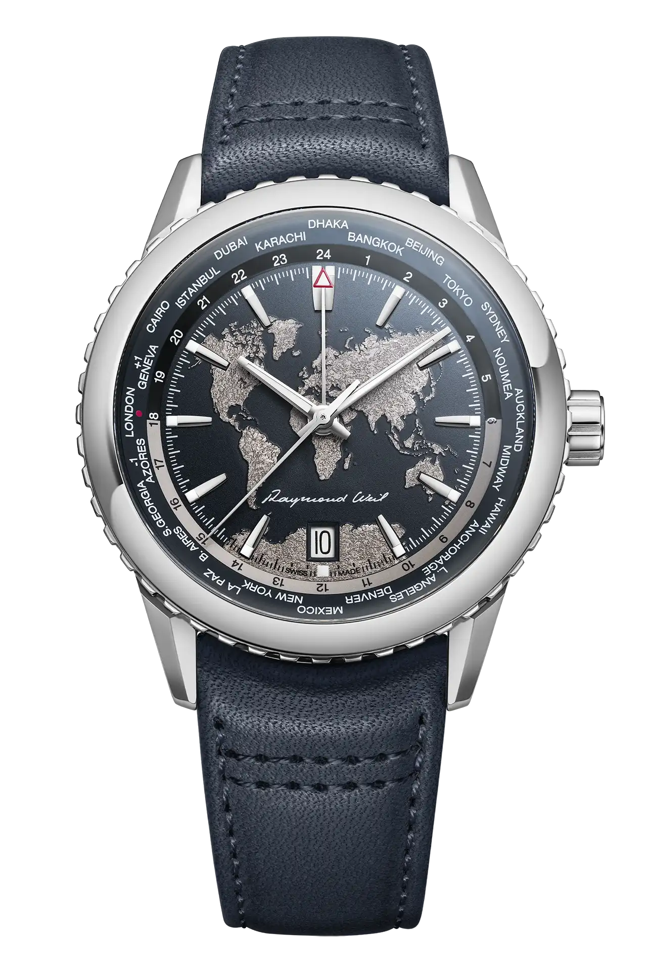 Raymond Weil Freelancer World-Traveller edestä.